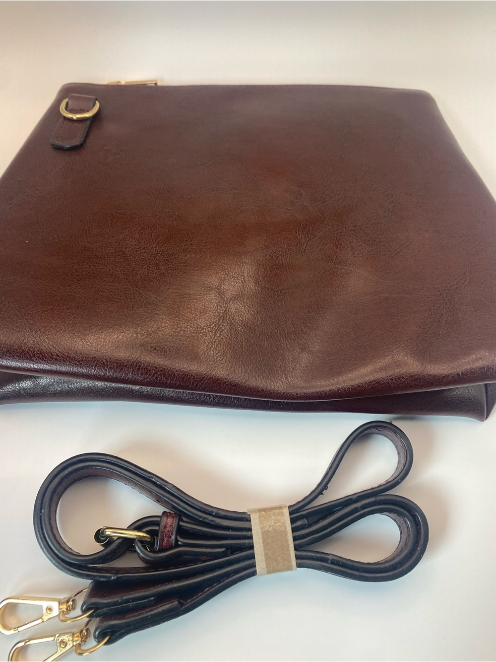 Genuine Leather Burgundy Convertible Hobo Bucket Bag - Picture 11 of 11